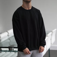 Load image into Gallery viewer, Essential Oversized Sweatshirt Black x Blue
