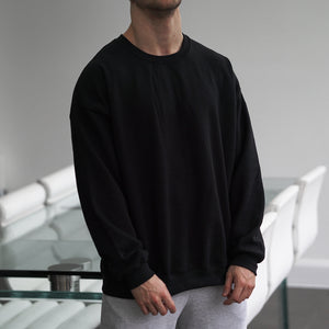 Essential Oversized Sweatshirt Black x Blue