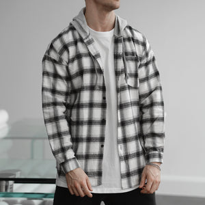 Lightweight Plaid Hooded Flannel